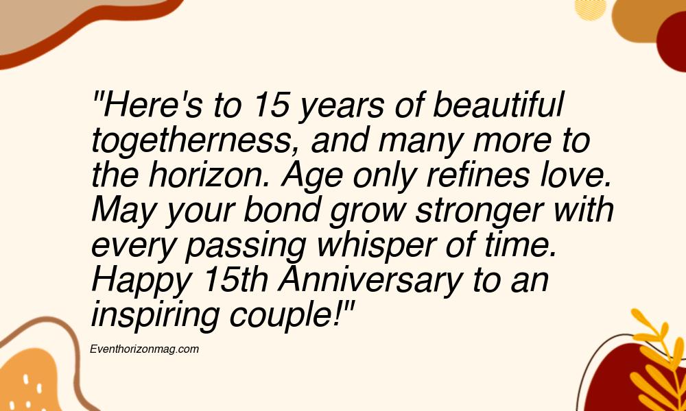 15th Wedding Wishes for Older Couple