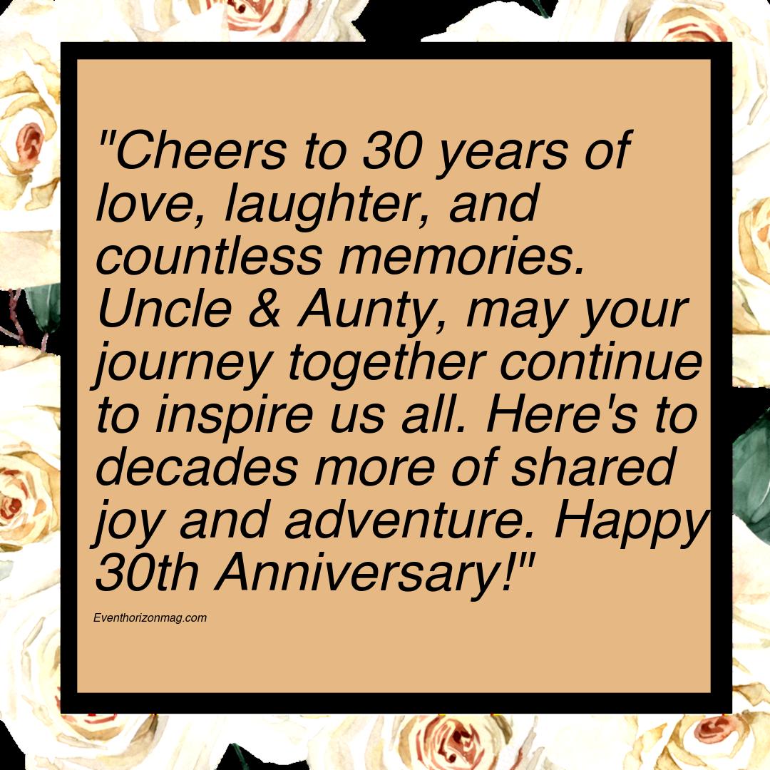 30th Anniversary Wishes for Uncle and Aunty