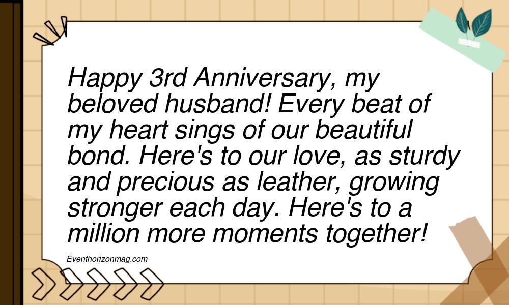 3rd Wedding Anniversary Wishes for Husband