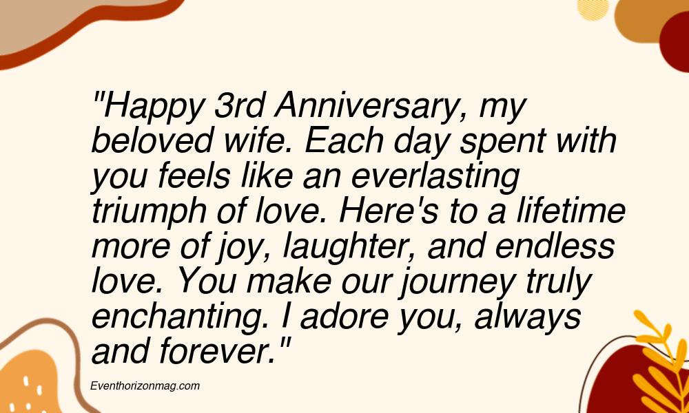 3rd Wedding Anniversary Wishes for Wife
