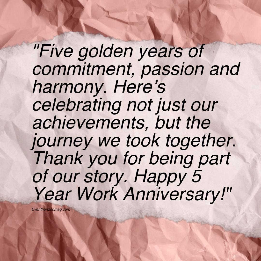 5 Year Work Anniversary Messages