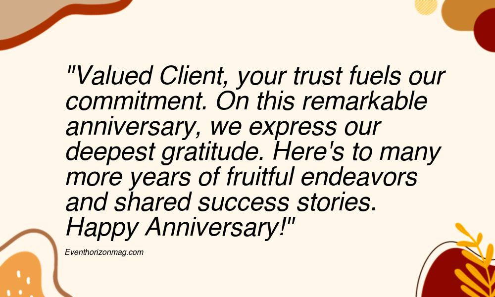 Best Happy Anniversary Messages For Client