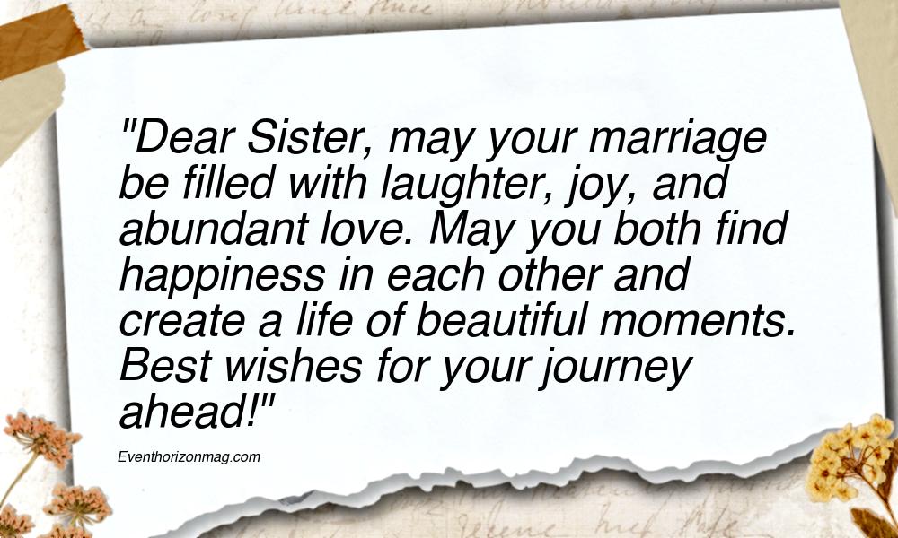 Best Marriage Wishes For Sister