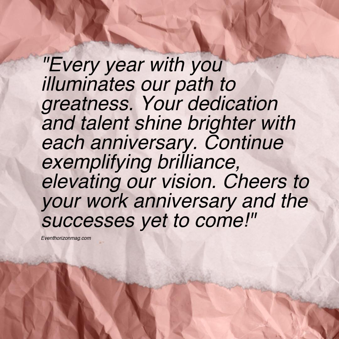 Best Work Anniversary Messages for Employees