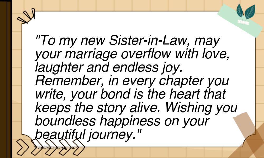 Emotional Wedding Wishes for Sister-in-Law