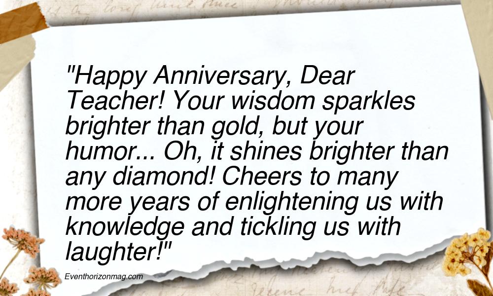 Funny Anniversary Messages For Teacher