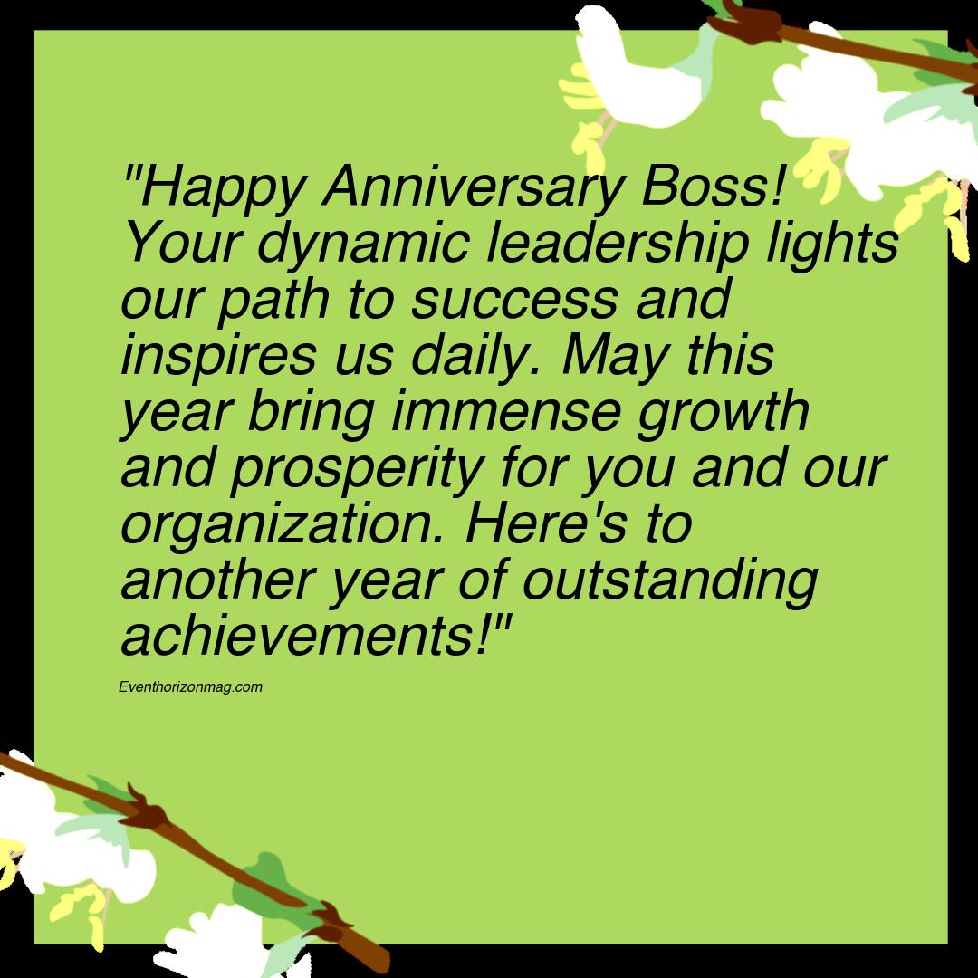 Happy Anniversary Messages For Boss