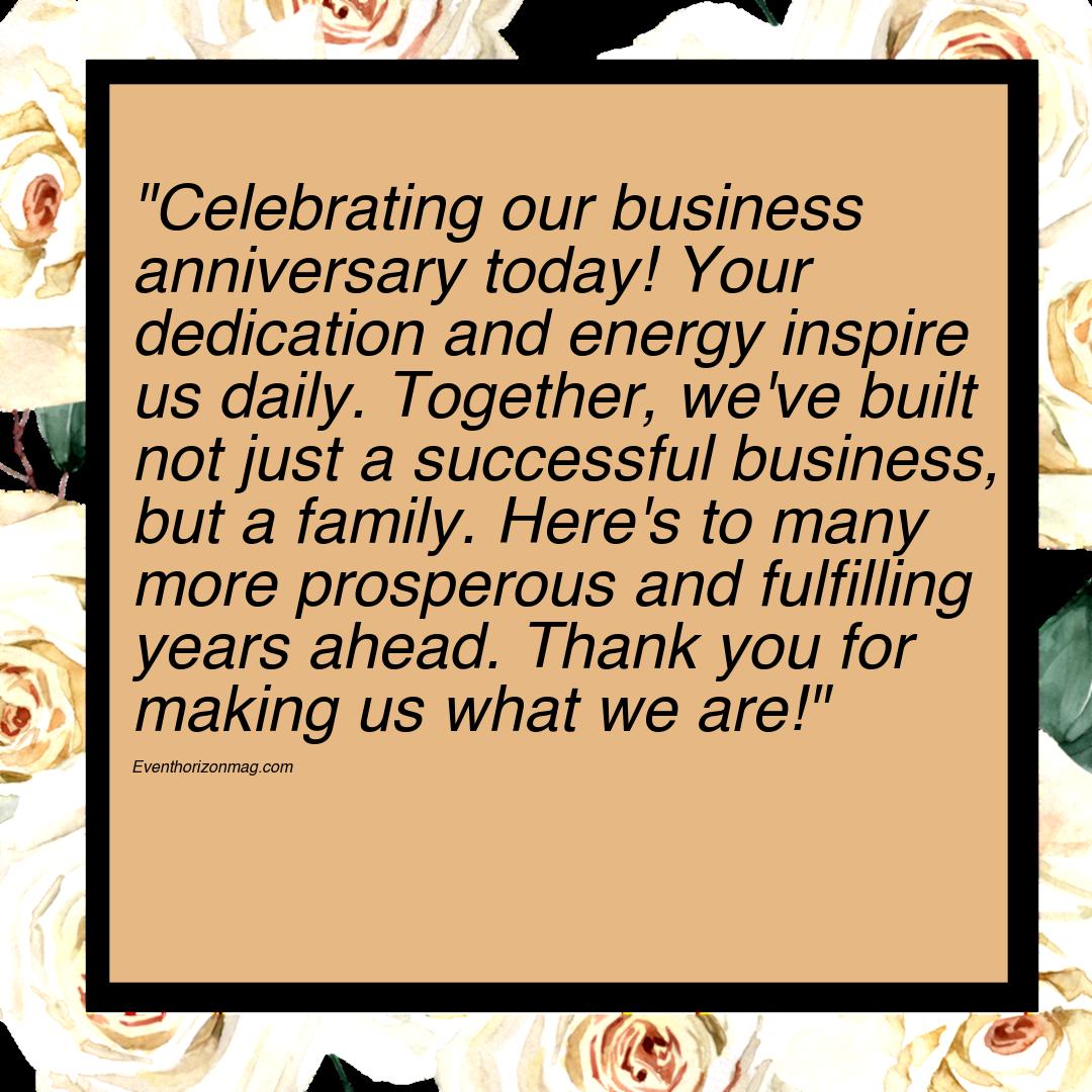 Happy Business Anniversary Messages For Empolyees