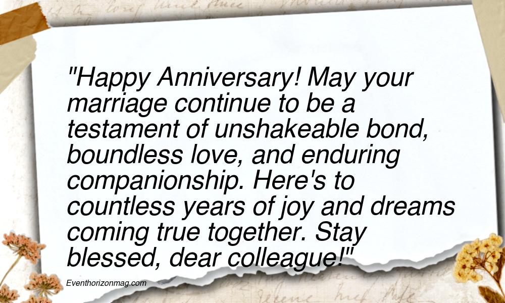 Happy Wedding Anniversary Messages For Collegue
