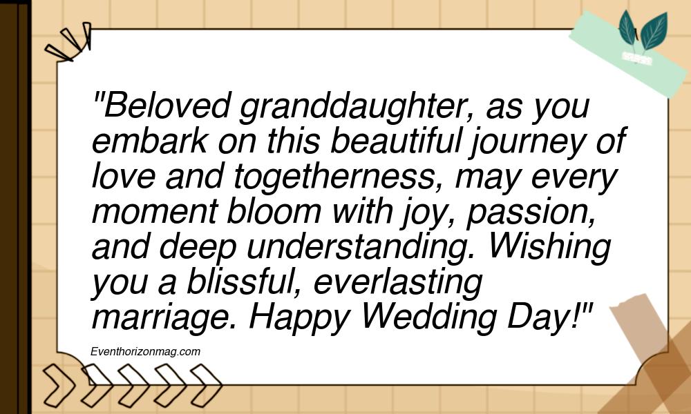 Happy Wedding Messages for Granddaughter