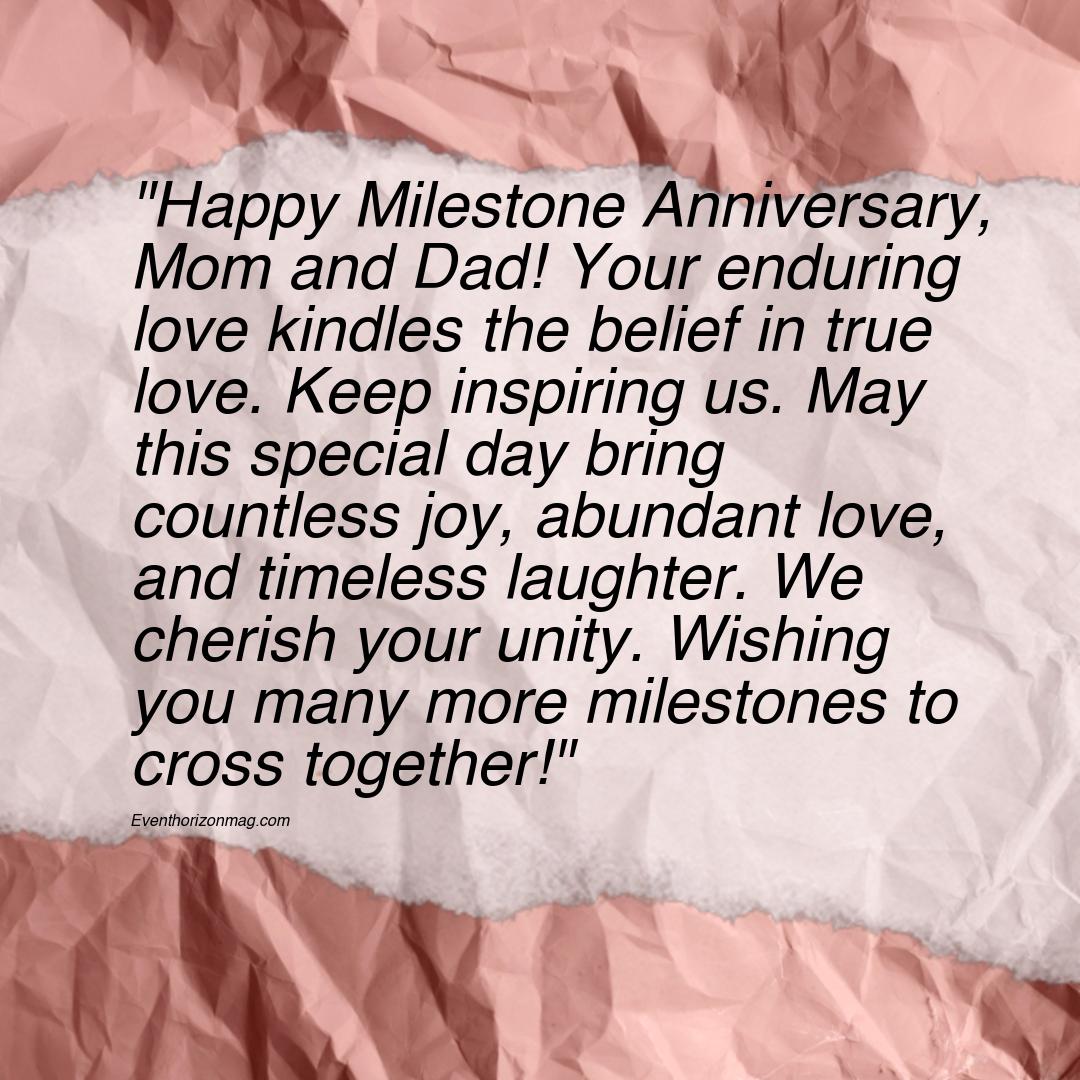 Milestone Anniversary Wishes for Mom and Dad