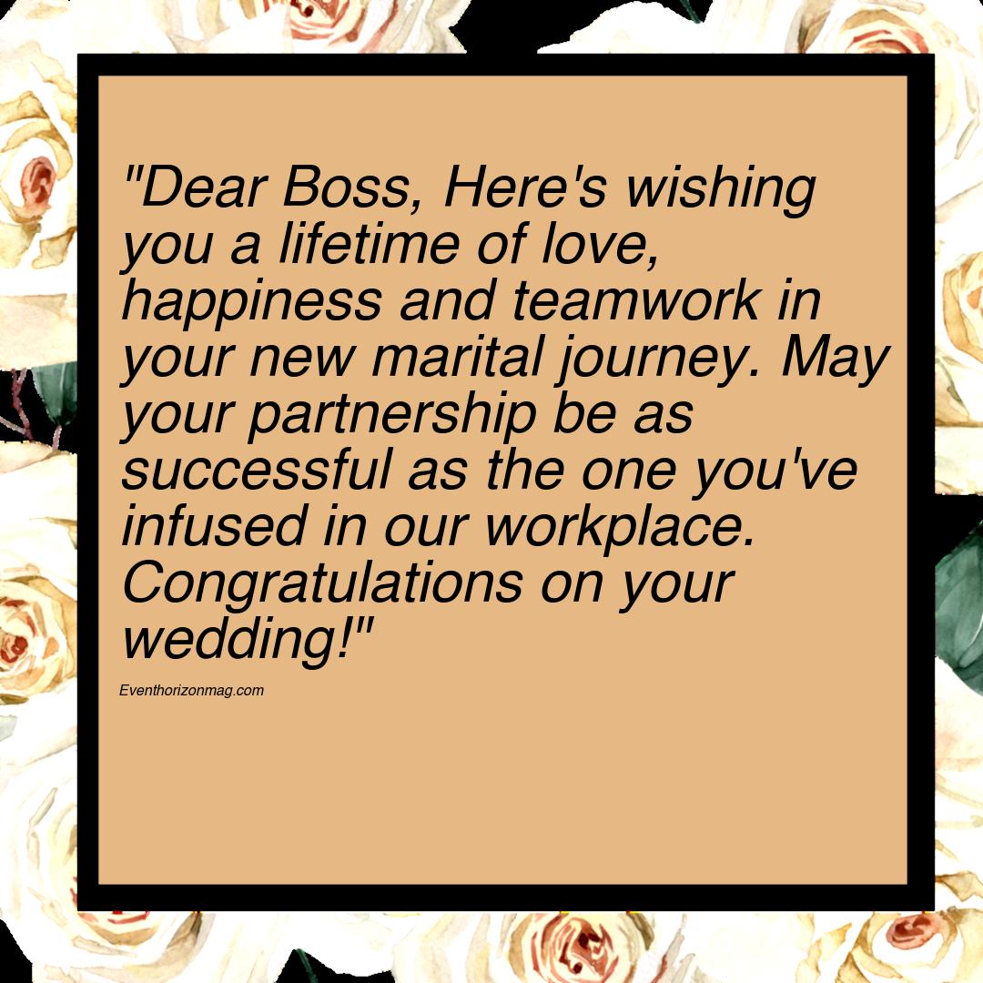 Moving Wedding Wishes for Boss
