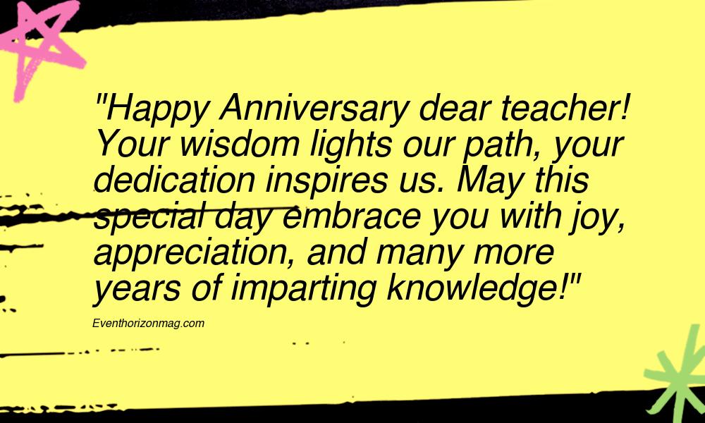 Positive Happy Anniversary Messages For Teacher
