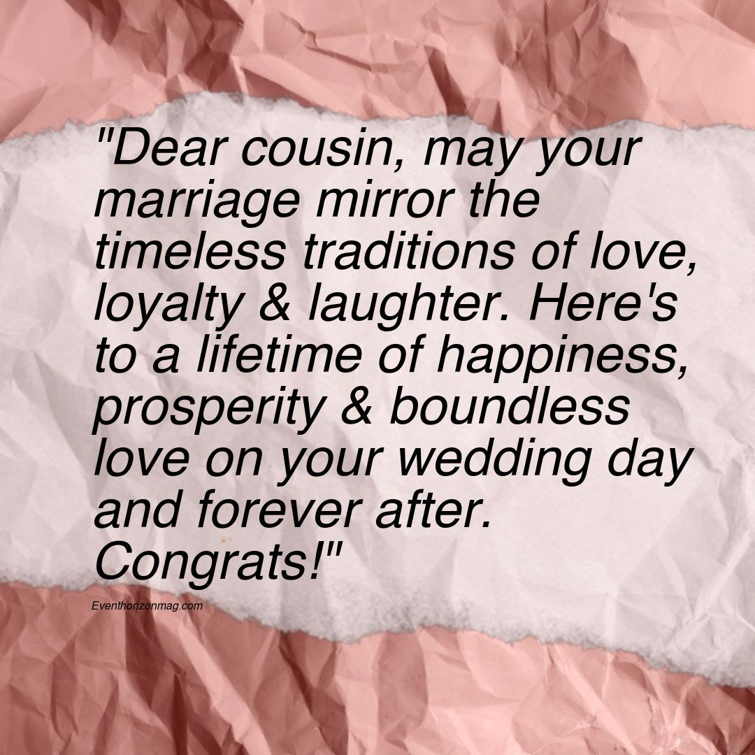 Traditional Wedding Wishes For A Cousin