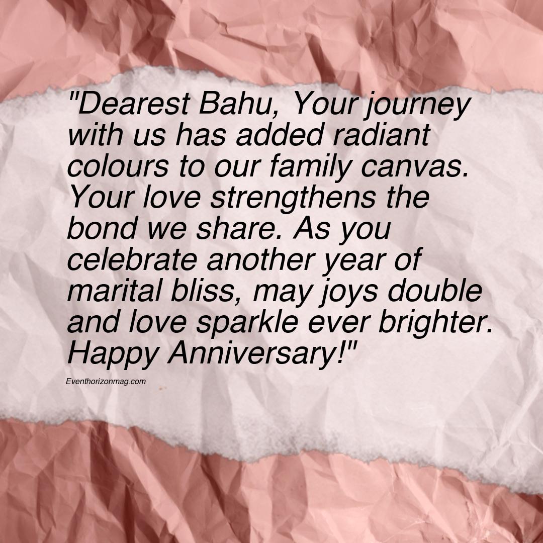 Wedding Anniversary Messages For Bahu