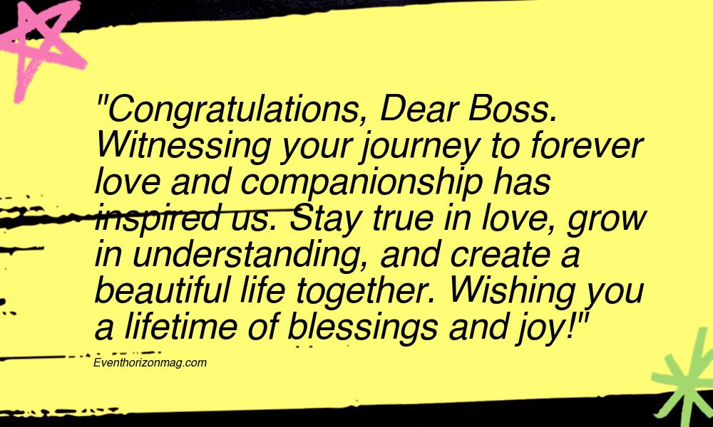 Wedding Congratulation Messages for Boss