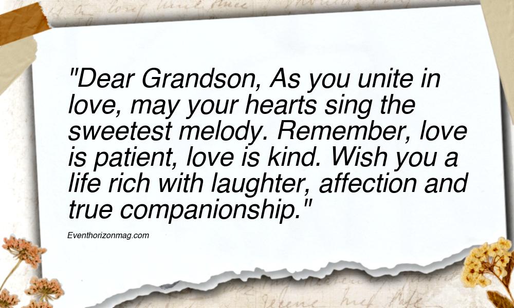 Wedding Messages for Grandson from Grandma