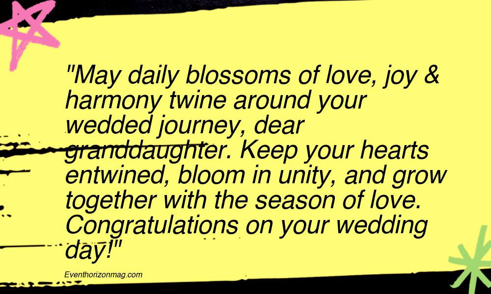 Wedding Wishes for a Special Granddaughter