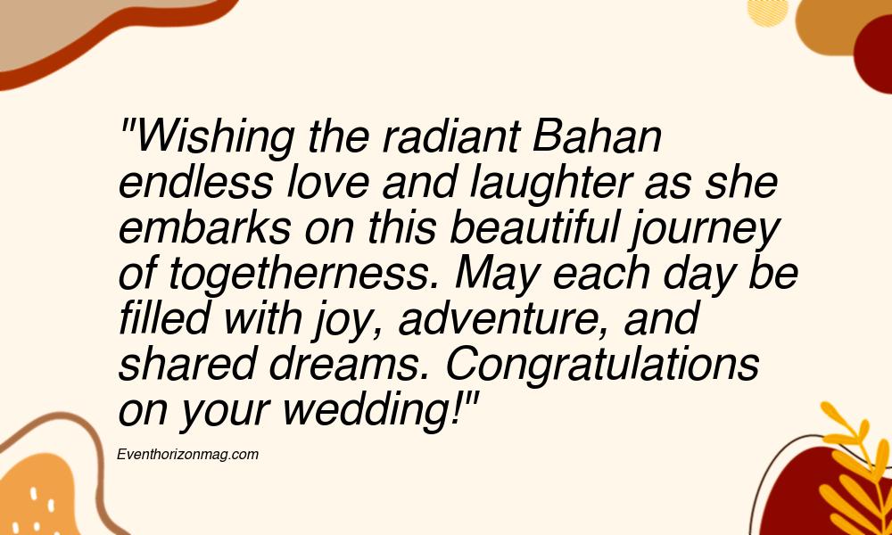 Wedding Wishes for Bahan