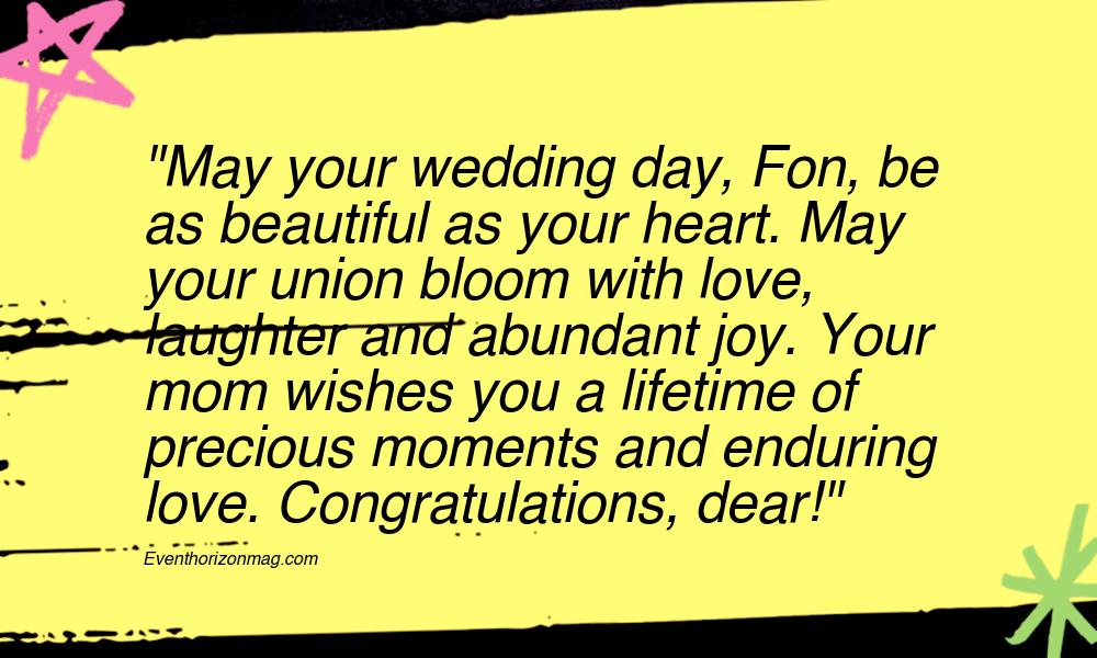 Wedding Wishes for Fon from Mom