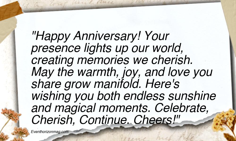 Wellcome Happy Anniversary Messages For Guest