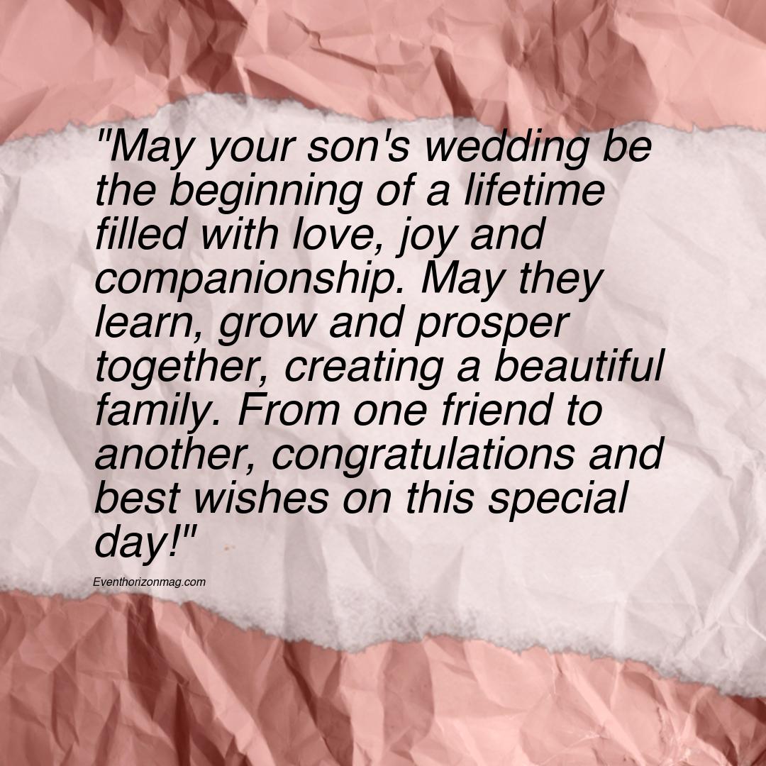Wishes to a Friend on his Son's Wedding