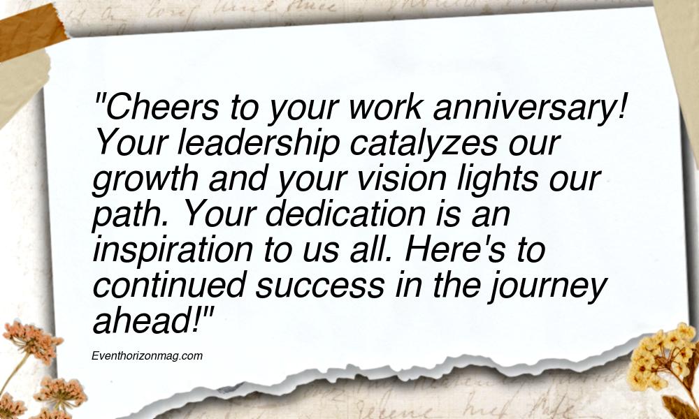 Work Anniversary Messages for Managers