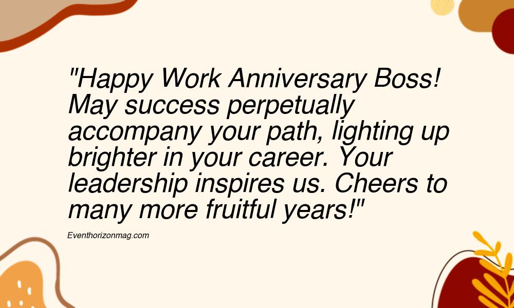 Work Anniversary Wishes to Boss
