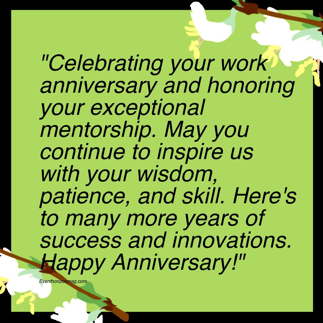 Work Anniversary Wishes to Mentor