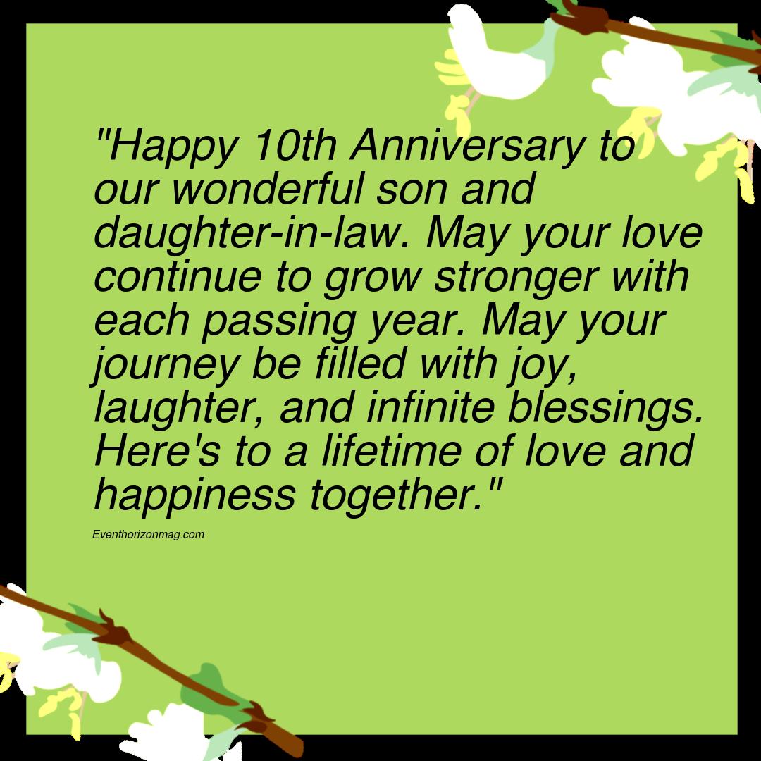 10th Marriage Anniversary Messages for Son