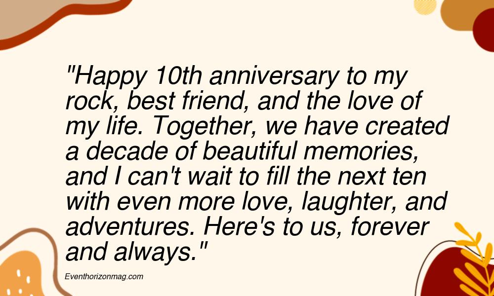 10th Wedding Anniversary Wishes for Husband