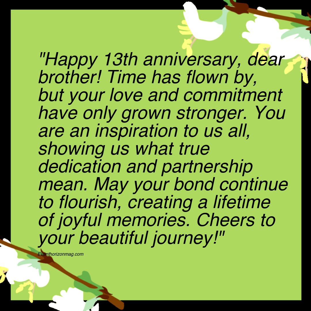 13th Anniversary Messages for Brother