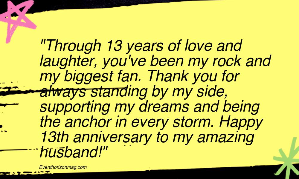 13th Anniversary Messages for Husband