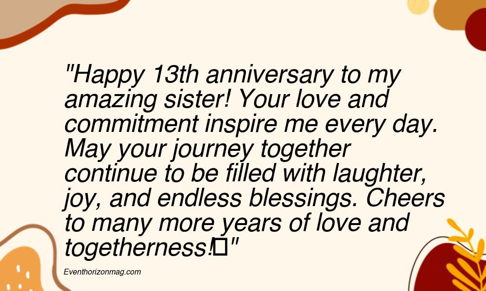 13th Anniversary Messages for Sister