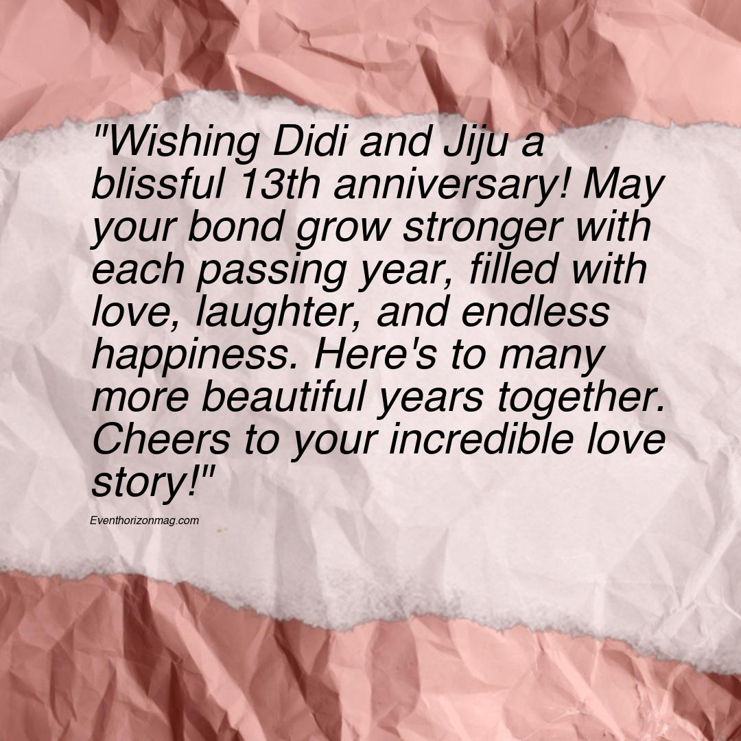 13th Anniversary Wishes for Didi and Jiju