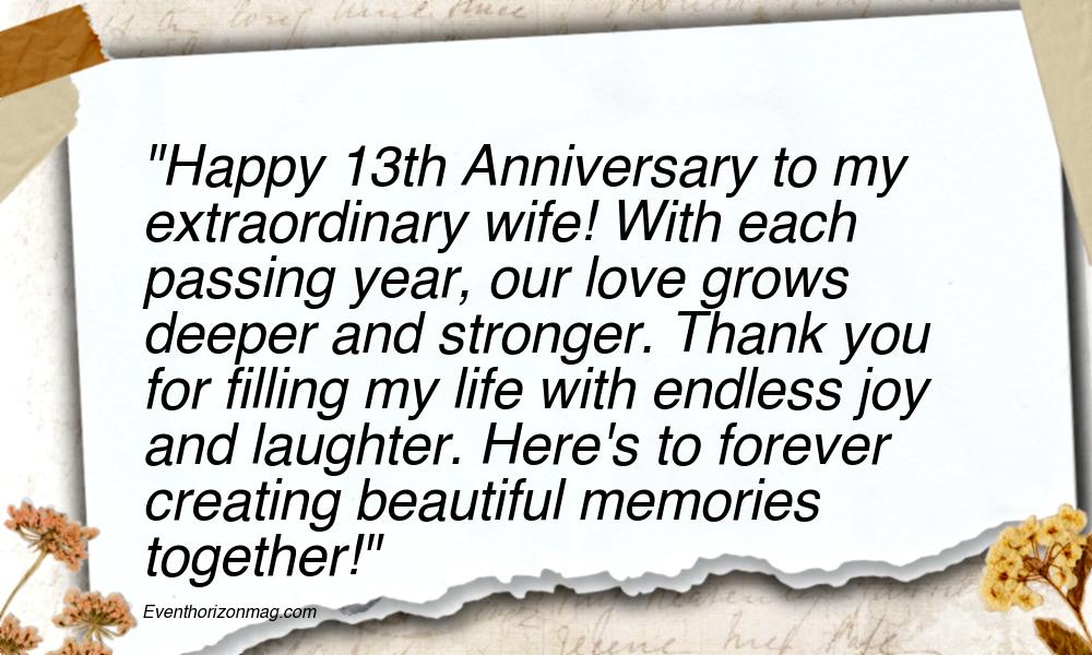 13th Anniversary Wishes for Wife