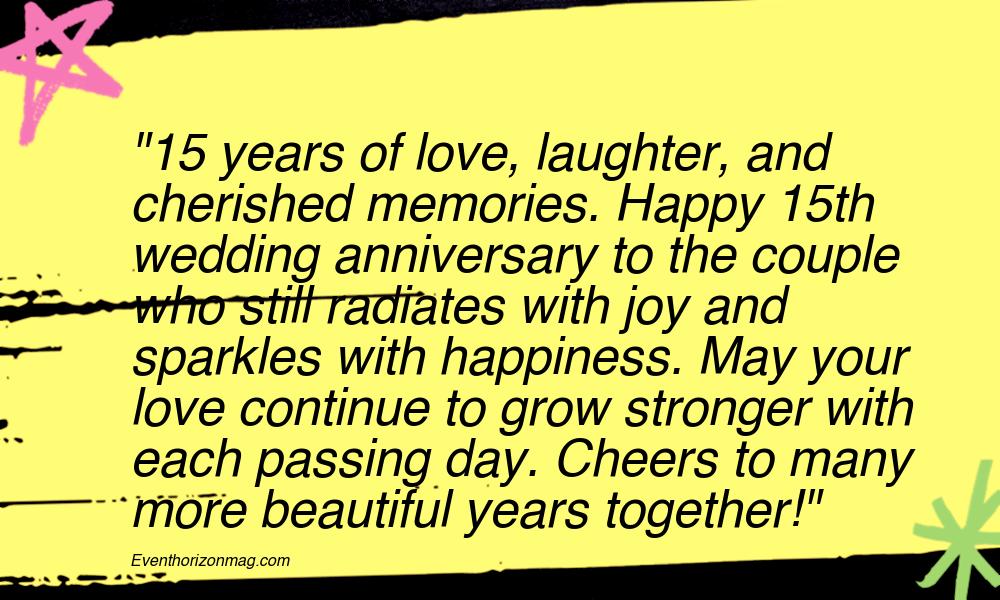 15th Wedding Anniversary Messages