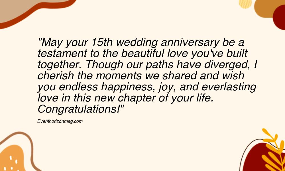 15th Wedding Anniversary Wishes for Ex Girlfriend