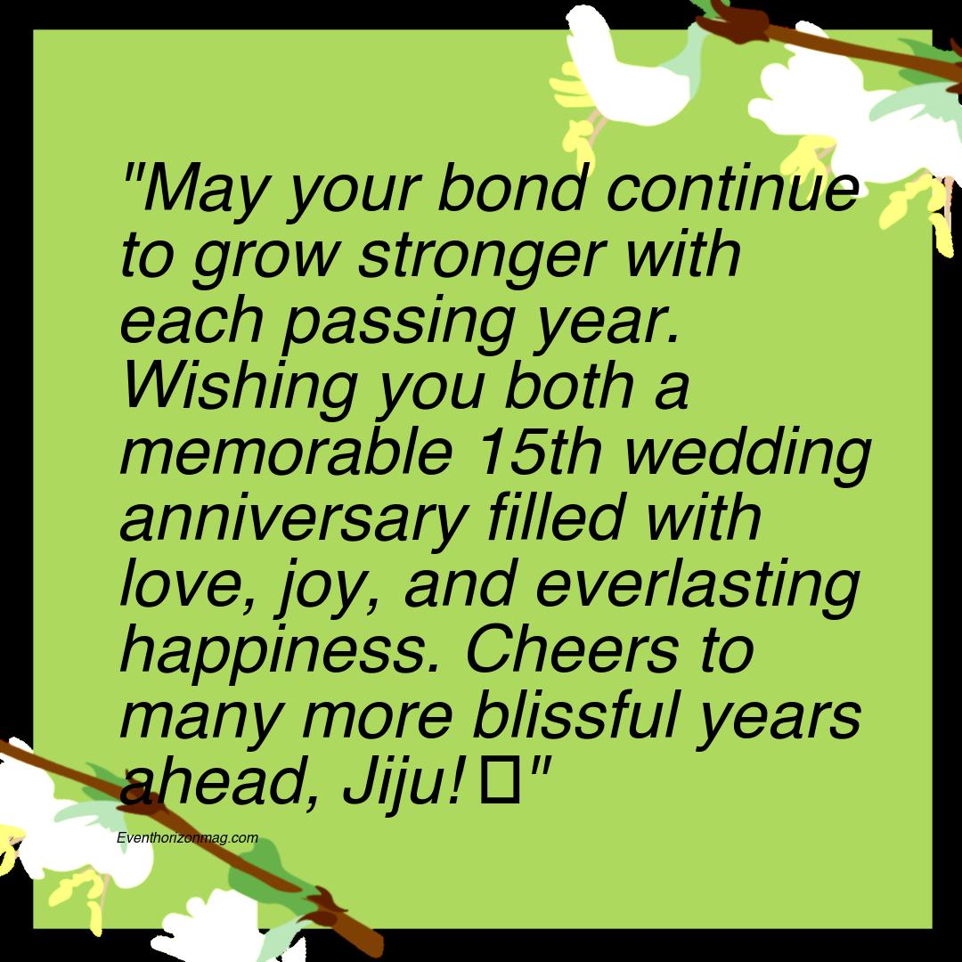 15th Wedding Anniversary Wishes for Jiju