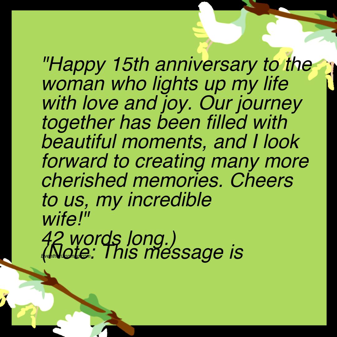 15th Wedding Anniversary Wishes for Wife