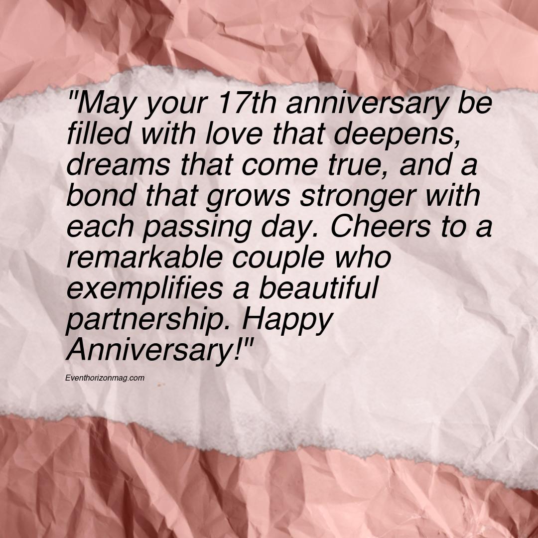 17th Wedding Anniversary Wishes for Couple