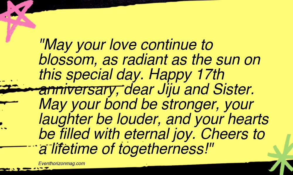 17th Wedding Anniversary Wishes for Jiju