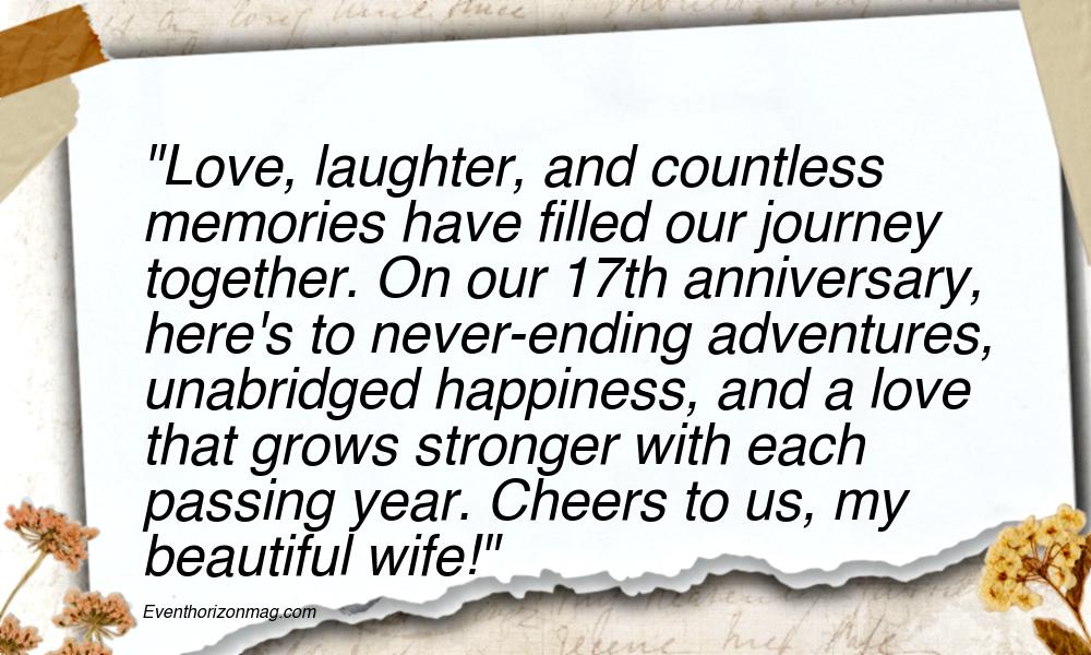 17th Wedding Anniversary Wishes for Wife