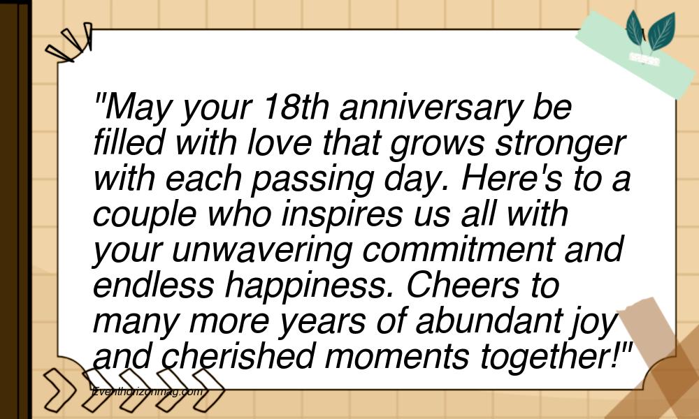 18th Wedding Anniversary Wishes for Couple