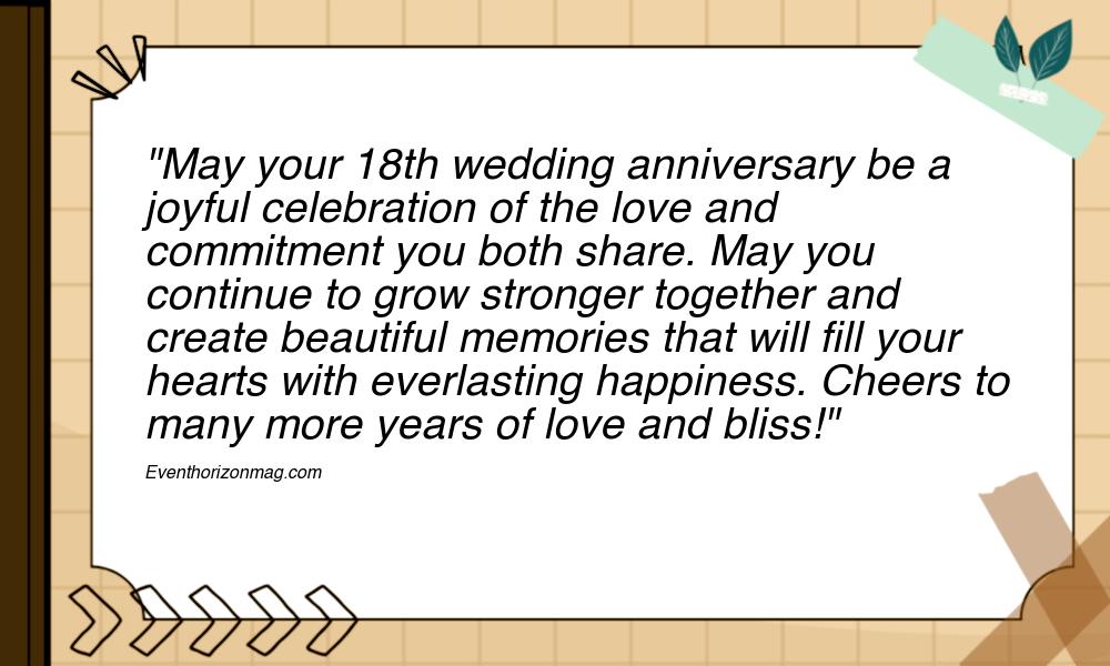 18th Wedding Anniversary Wishes for Friend