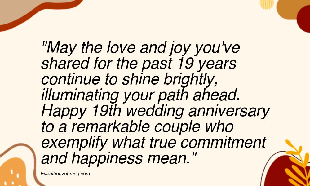 19th Wedding Anniversary Wishes for Couple