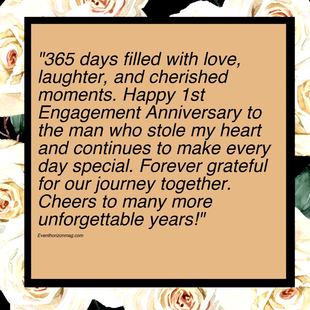 1st Engagement Anniversary Instagram Status for Husband
