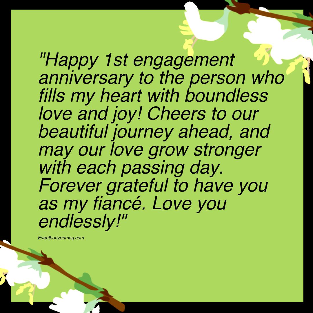 1st Engagement Anniversary Wishes for Fiance