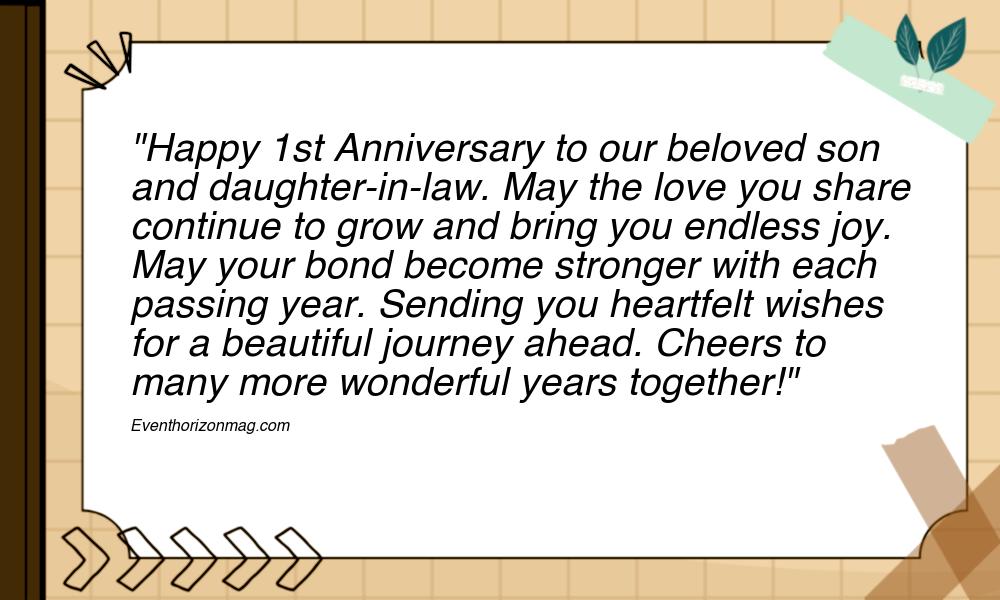 1st Marriage Anniversary Messages for Son