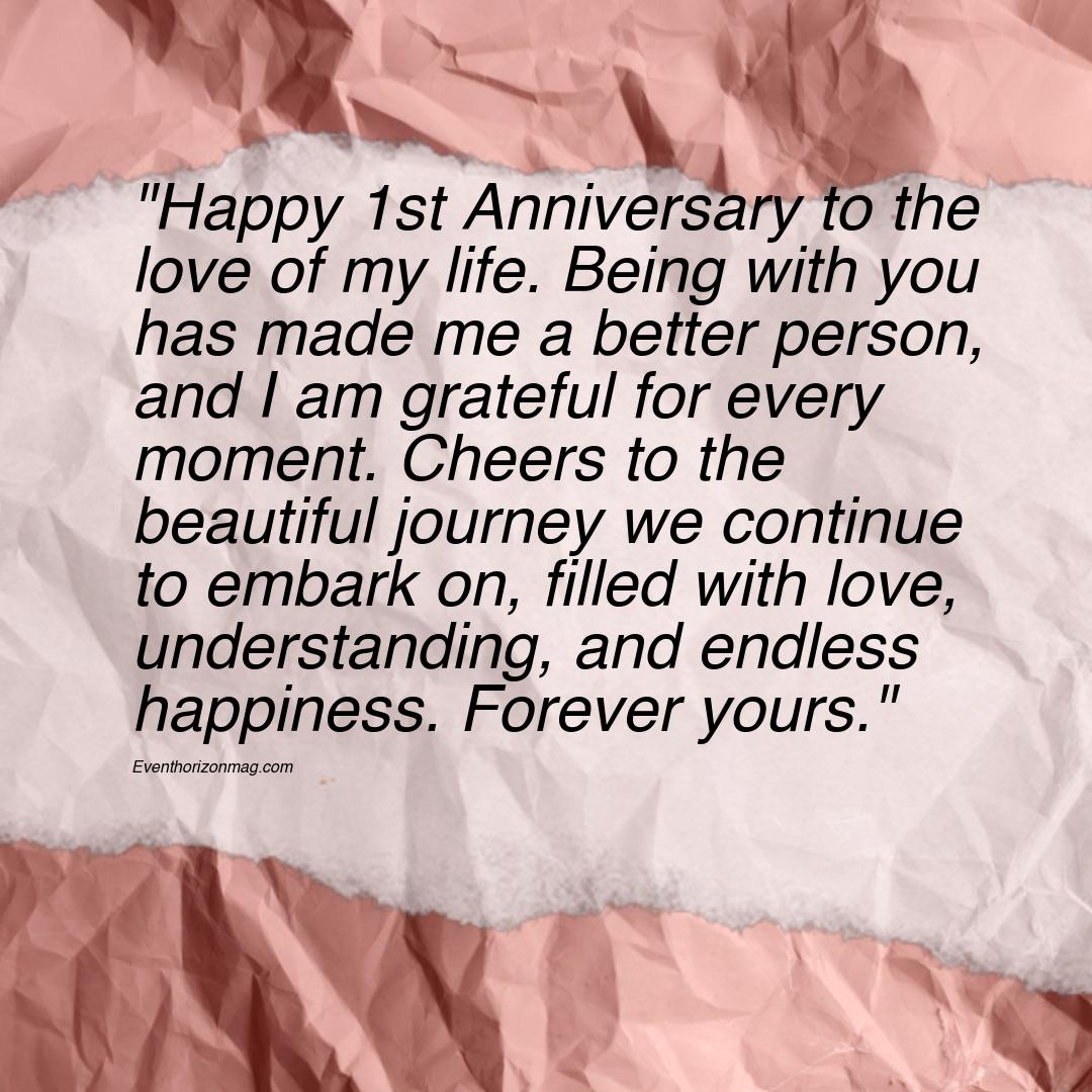 1st Marriage Anniversary Messages for Wife